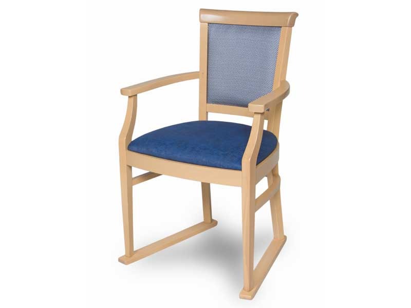 Dining chairs with top arms and skids